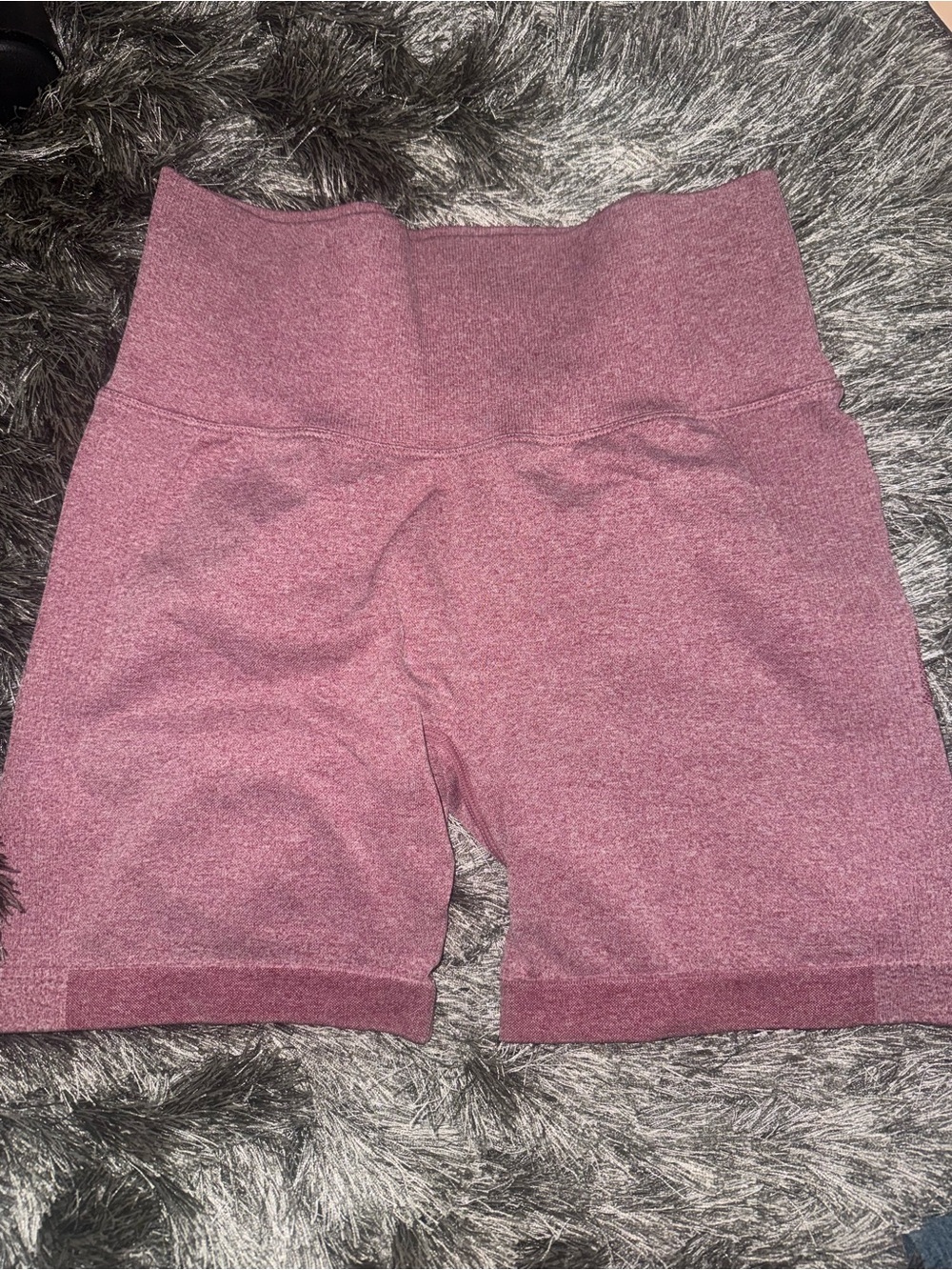 High-Waist Women’s Seamless Bike Shorts - Mauve Pink